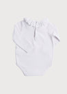 Frill Collar Long Sleeve Bodysuit in White (0mths-2yrs) Tops & Bodysuits  from Pepa London