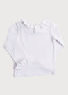Frill Collar Long Sleeve Top in White (18mths-10yrs) Tops & Bodysuits  from Pepa London