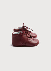 Oxford Pram Booties in Burgundy (17-20EU) Shoes  from Pepa London