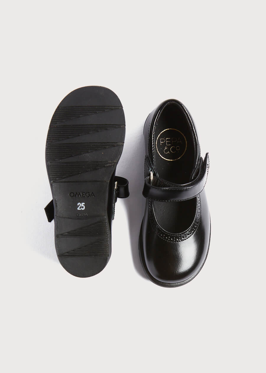 Classic Patent Leather Mary Jane Shoes in Black (25-34EU) Shoes  from Pepa London