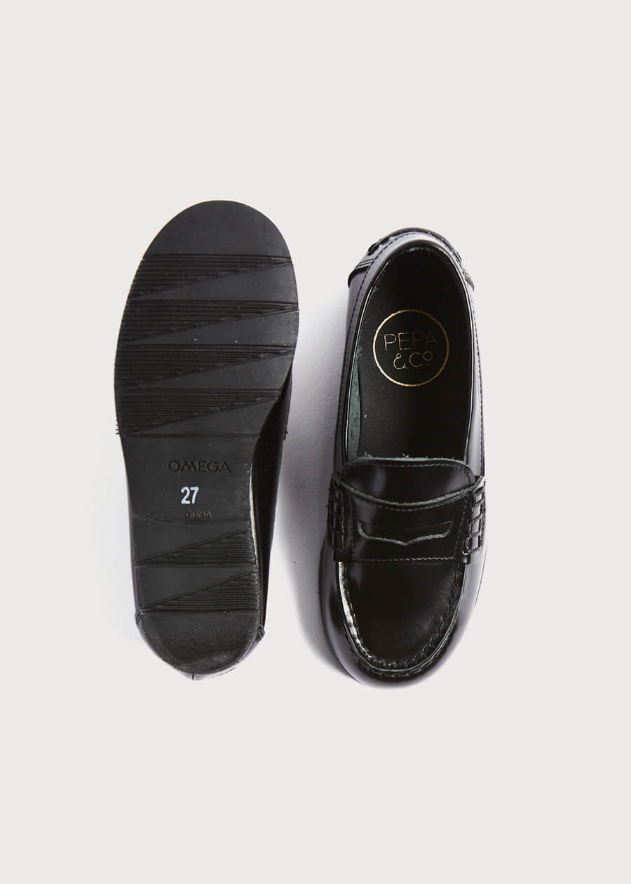 Leather Black Moccasins (26-32EU) Shoes  from Pepa London