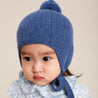 Knitted Merino Wool Winter Bonnet in Blue (S-L) Knitted Accessories  from Pepa London
