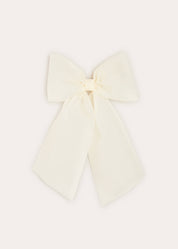 Tulle Long Bow Clip In Cream HAIR ACCESSORIES  from Pepa London