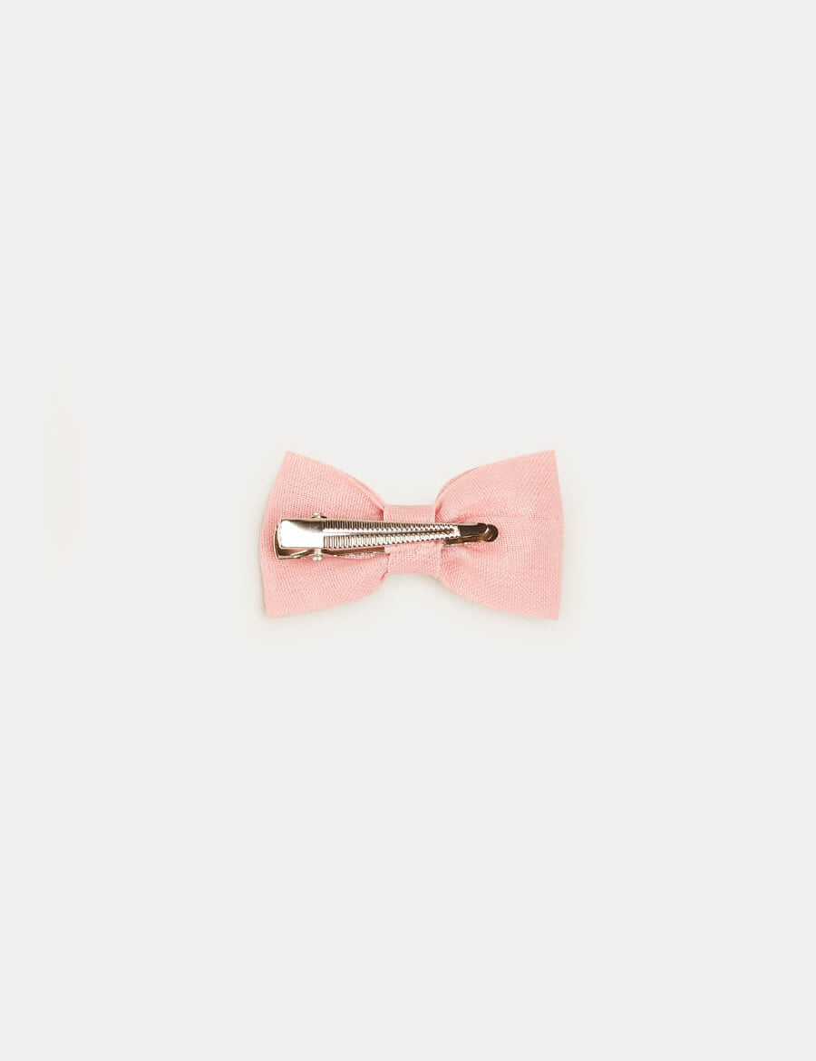 Tulle Small Bow Clip In Rose Pink HAIR ACCESSORIES from Pepa London