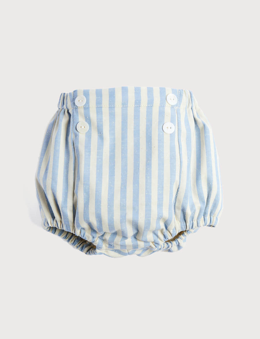 Classic Striped Bloomer in Sky Blue (3mths-3yrs) Bloomers from Pepa London