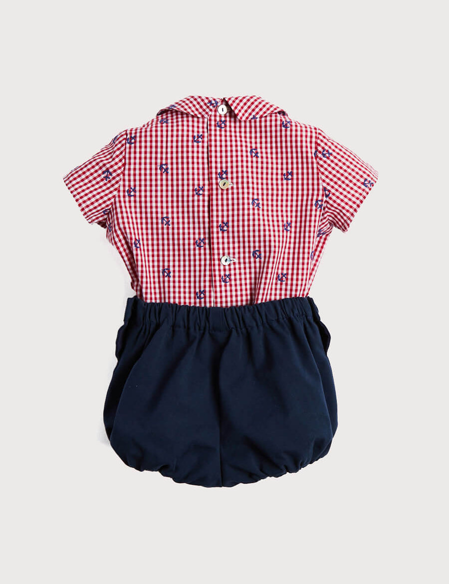 Embroidery Anchor Set in Red And Navy (6mths-3yrs) Sets from Pepa London