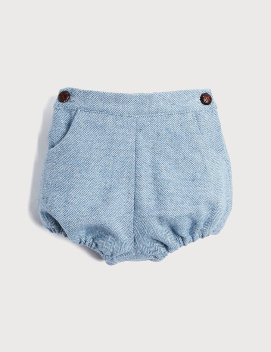 Herringbone Bloomers in Blue (3mths-2yrs) Bloomers from Pepa London