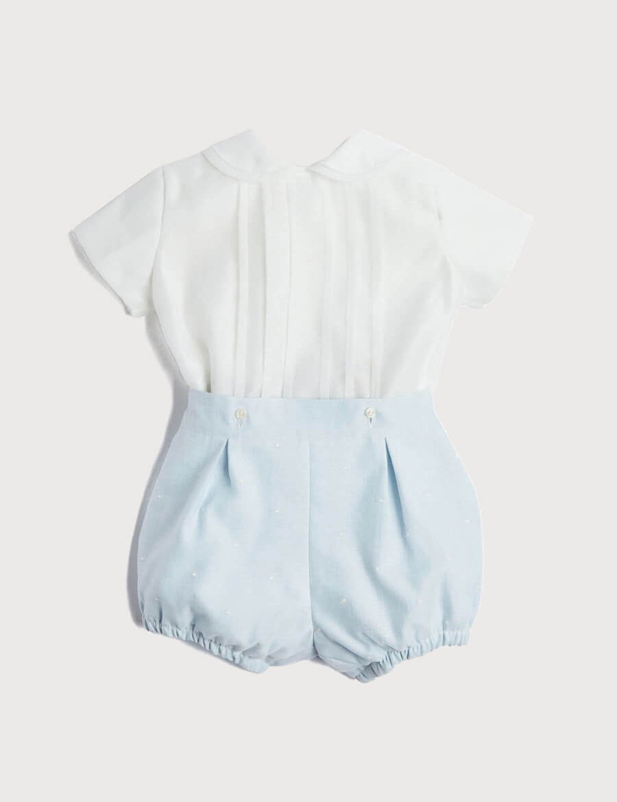 Peter Pan Collar Two Piece Set in Pale Blue (3mths-4yrs) Sets from Pepa London