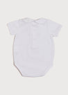 Embroidered Boat Motif Peter Pan Collar Bodysuit in White (3mths-2yrs) Tops & Bodysuits  from Pepa London