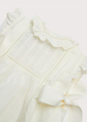 Embroidered Lace Trim Gown in Ivory (3-18mths) Gowns from Pepa London