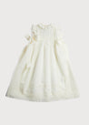 Embroidered Lace Trim Gown in Ivory (6-12mths) Gowns  from Pepa London