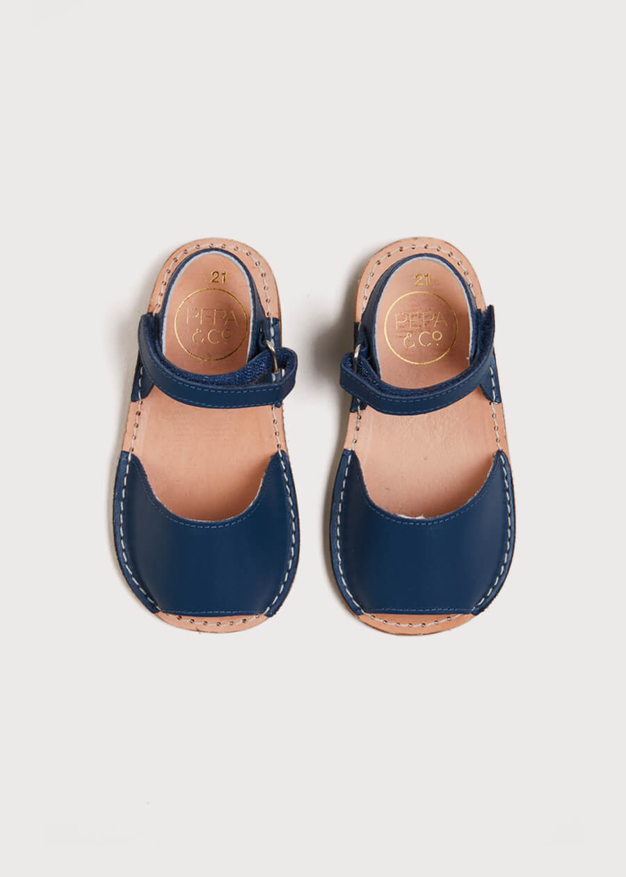 Open Toe Leather Sandals in Blue (17-30EU) Shoes from Pepa London
