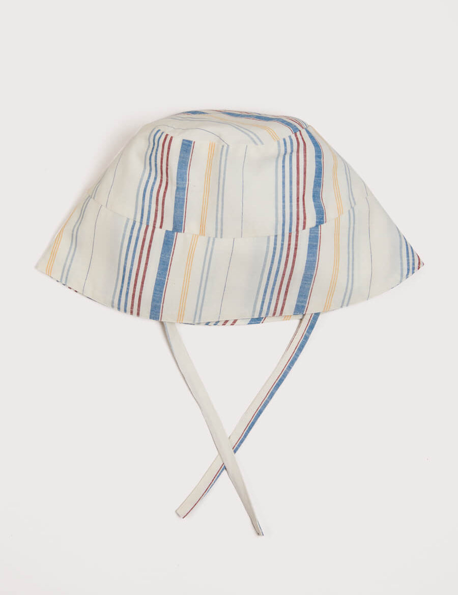 Striped Tie Detail Hat in Multi (S-L) Accessories from Pepa London