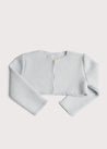 Girls Cropped Celebration Cardigan Pearl Grey (18mths-10yrs) Knitwear  from Pepa London
