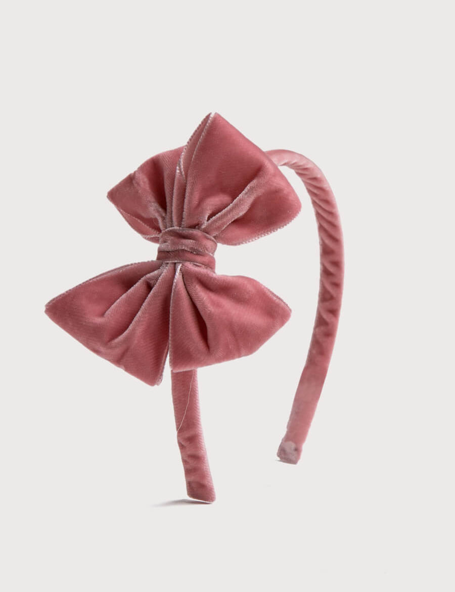 Velvet Hair-Band in Pink Hair Accessories from Pepa London