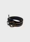 Dark Blue Striped Belt Belts & Braces  from Pepa London