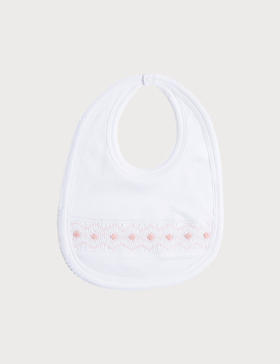 Pink Hand Smocked Bib Accessories from Pepa London