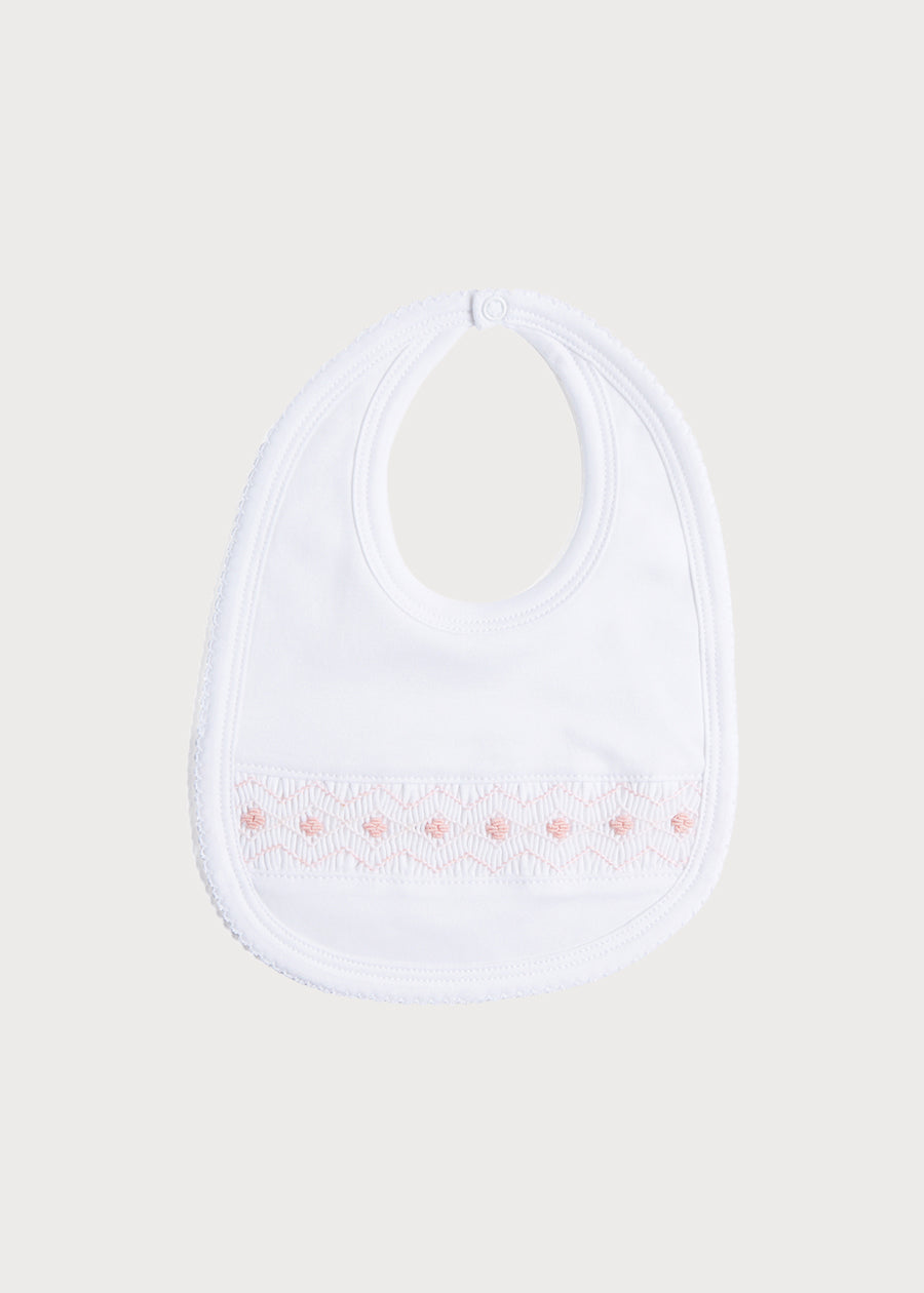 Pink Hand Smocked Bib Accessories from Pepa London
