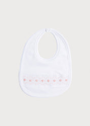 Pink Hand Smocked Bib Accessories  from Pepa London