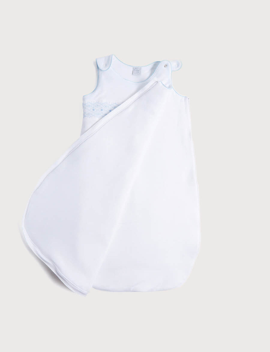 Blue Hand Smocked Sleeping Bag (3-18mths) Accessories from Pepa London