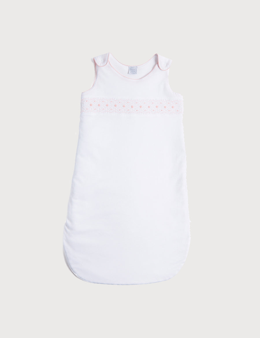 Pink Hand Smocked Sleeping Bag (3-18mths) Accessories from Pepa London