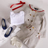 Mariner Nautical Stripe Button Jacket in Navy Stripe (4-10yrs) Coats  from Pepa London