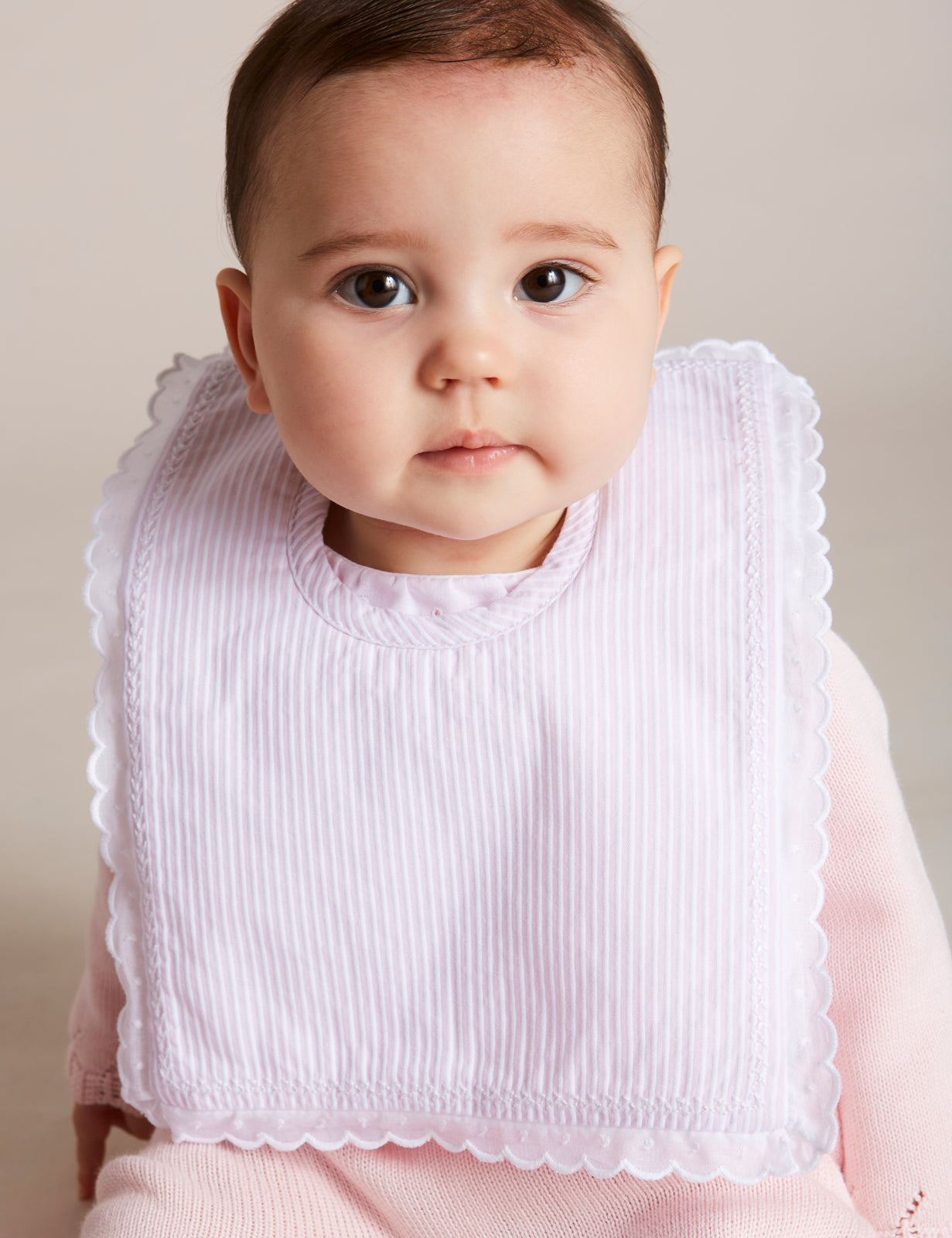 Pink Striped Cotton Bib Accessories from Pepa London