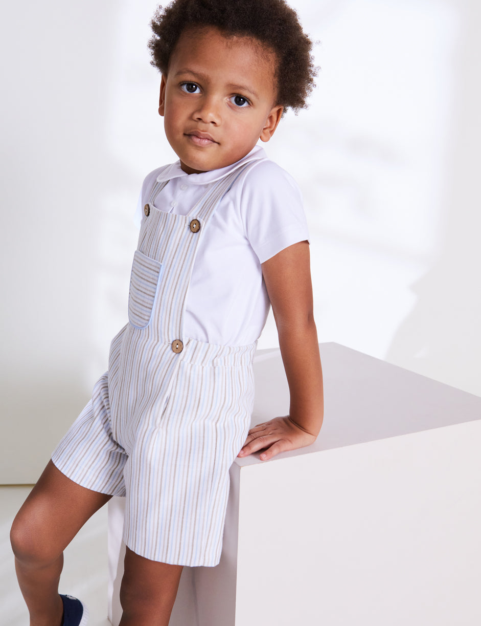 Button Detail Cotton Top in White (2-6yrs) Tops & Bodysuits from Pepa London