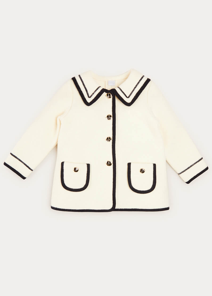 Mariner Collar Pocket Detail Jacket In Cream (4-10yrs) COATS from Pepa London