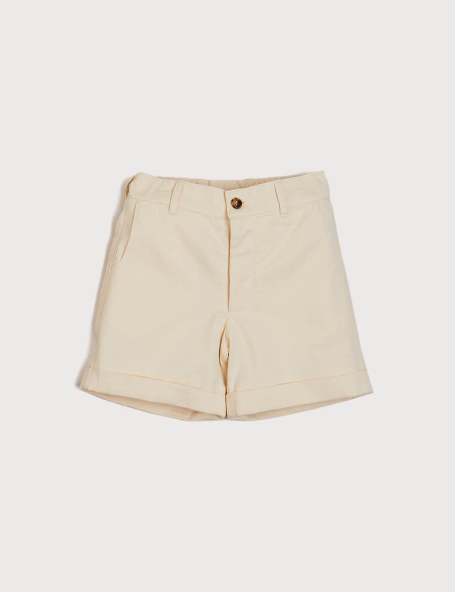 Pocket Detail Shorts With Turn-Ups in Beige (4-10yrs) Shorts from Pepa London