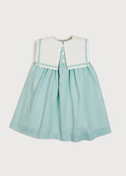 Sleeveless Trapeze Dress With Bow Detail in Green (12mths-10yrs) Dresses  from Pepa London