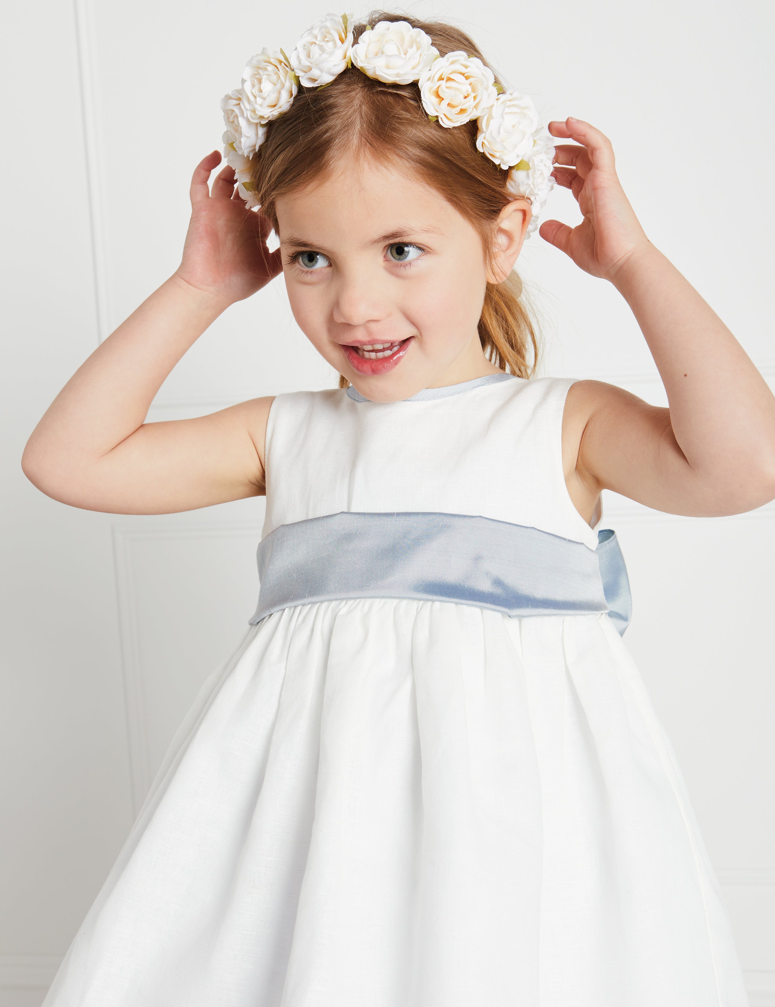Faux Flower Pearl Detail Crown With Ivory Flower Hair Accessories from Pepa London