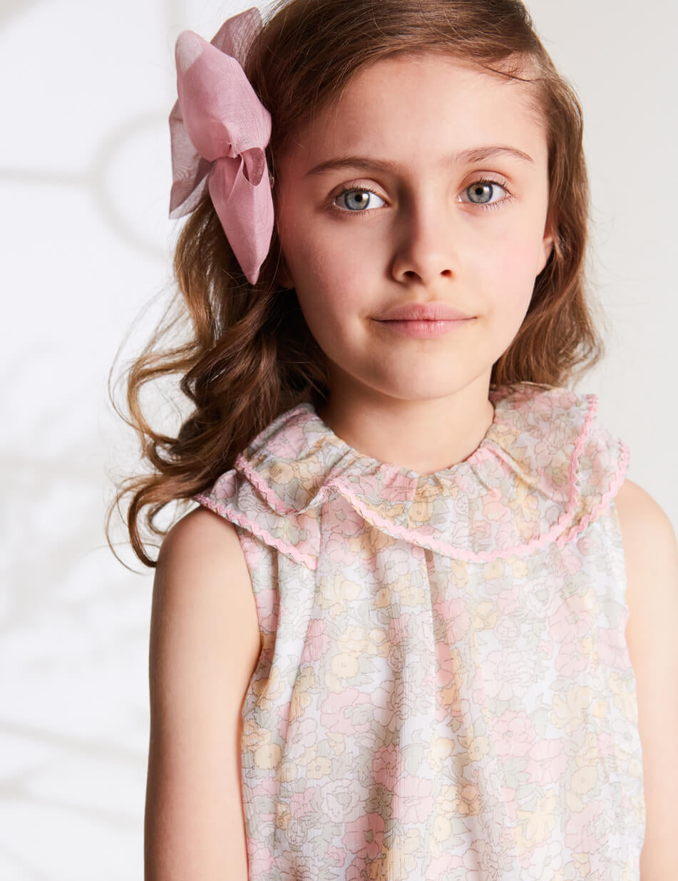 Big Bow Tulle Clip in Dusty Pink Hair Accessories from Pepa London