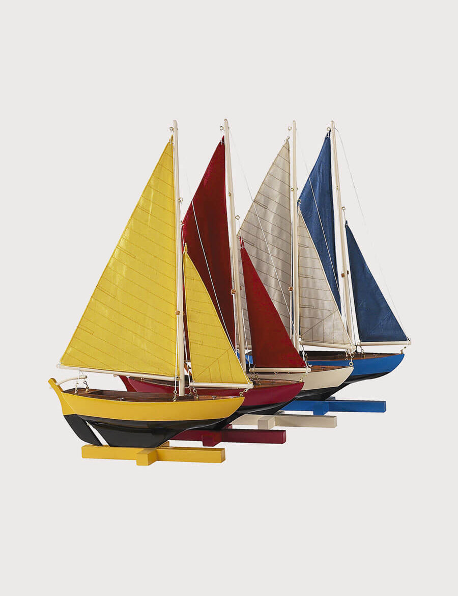 Multi Coloured Wooden Sailing Boat (Set Of 4) Toys from Pepa London