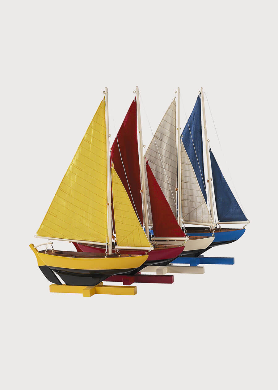 Multi Coloured Wooden Sailing Boat (Set Of 4) Toys from Pepa London