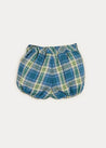 Check Leather Button Bloomers In Blue (3mths-2yrs) BLOOMERS  from Pepa London