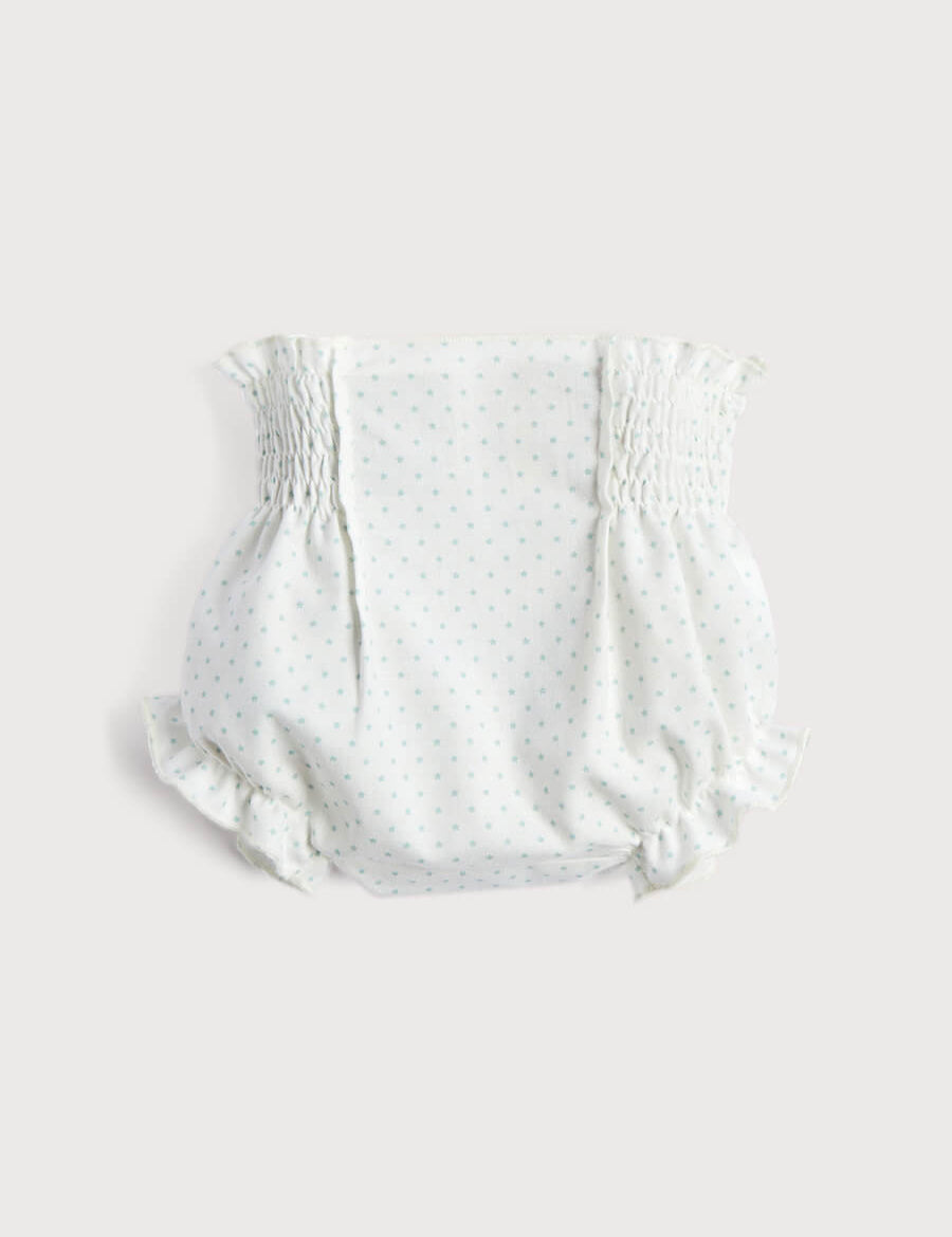 Newborn Star Print Bloomer in Light Green (0-12mths) Bloomers from Pepa London
