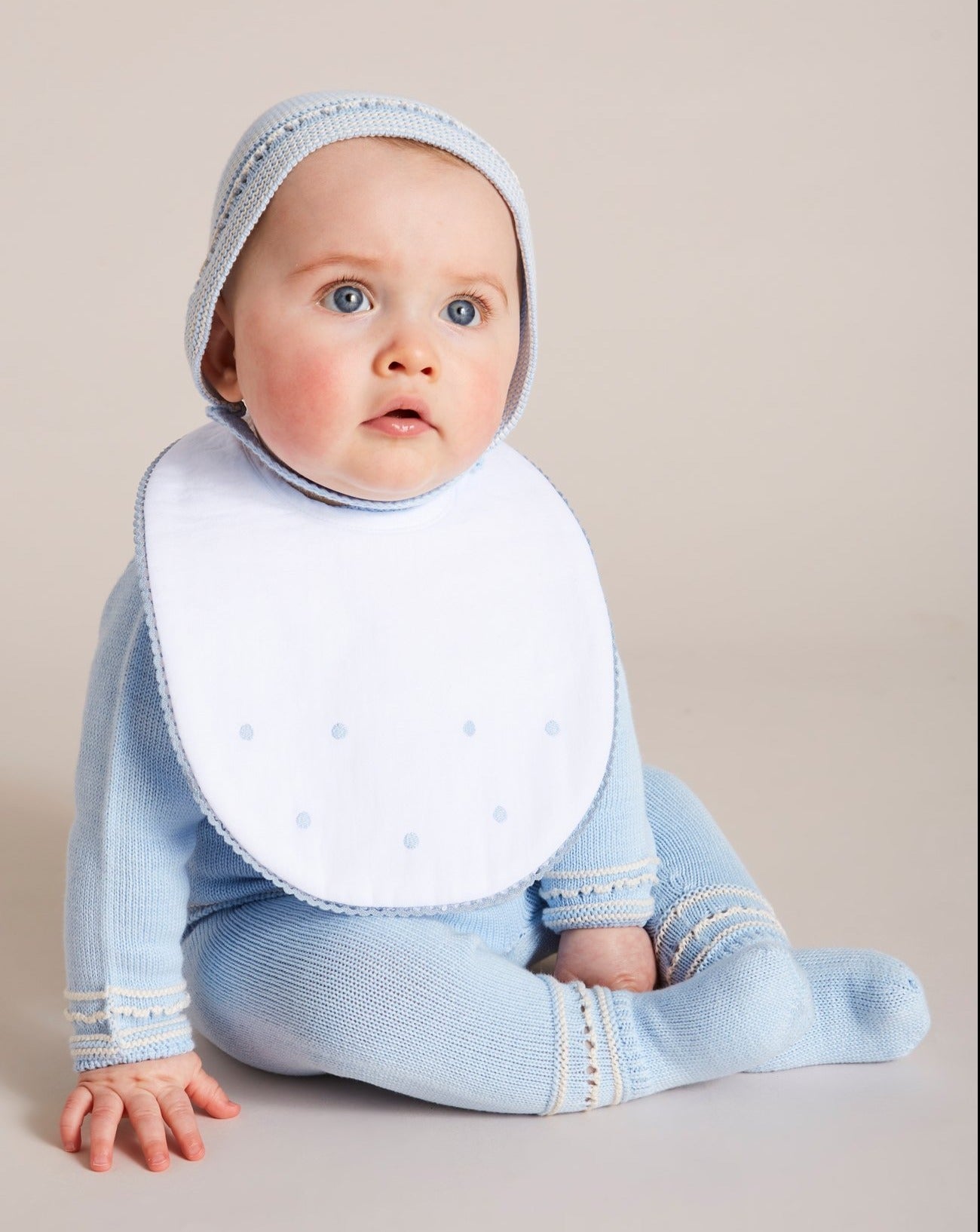 Blue Dotted Cotton Bib Accessories from Pepa London