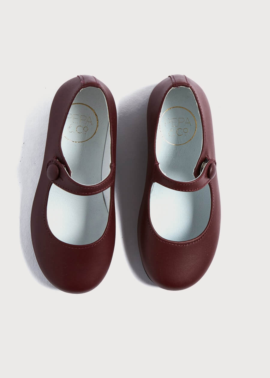 Leather Mary Jane Shoes in Burgundy (24-34EU) Shoes from Pepa London
