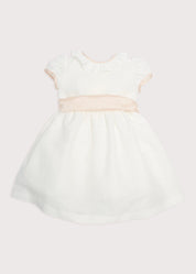 Flower Girl Ivory Dress with Pink Silk Sash (6mths-10yrs) Dresses from Pepa London