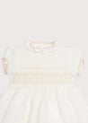 Ivory Handsmocked Occasion Dress with Pink Details (12mths-8yrs) Dresses  from Pepa London