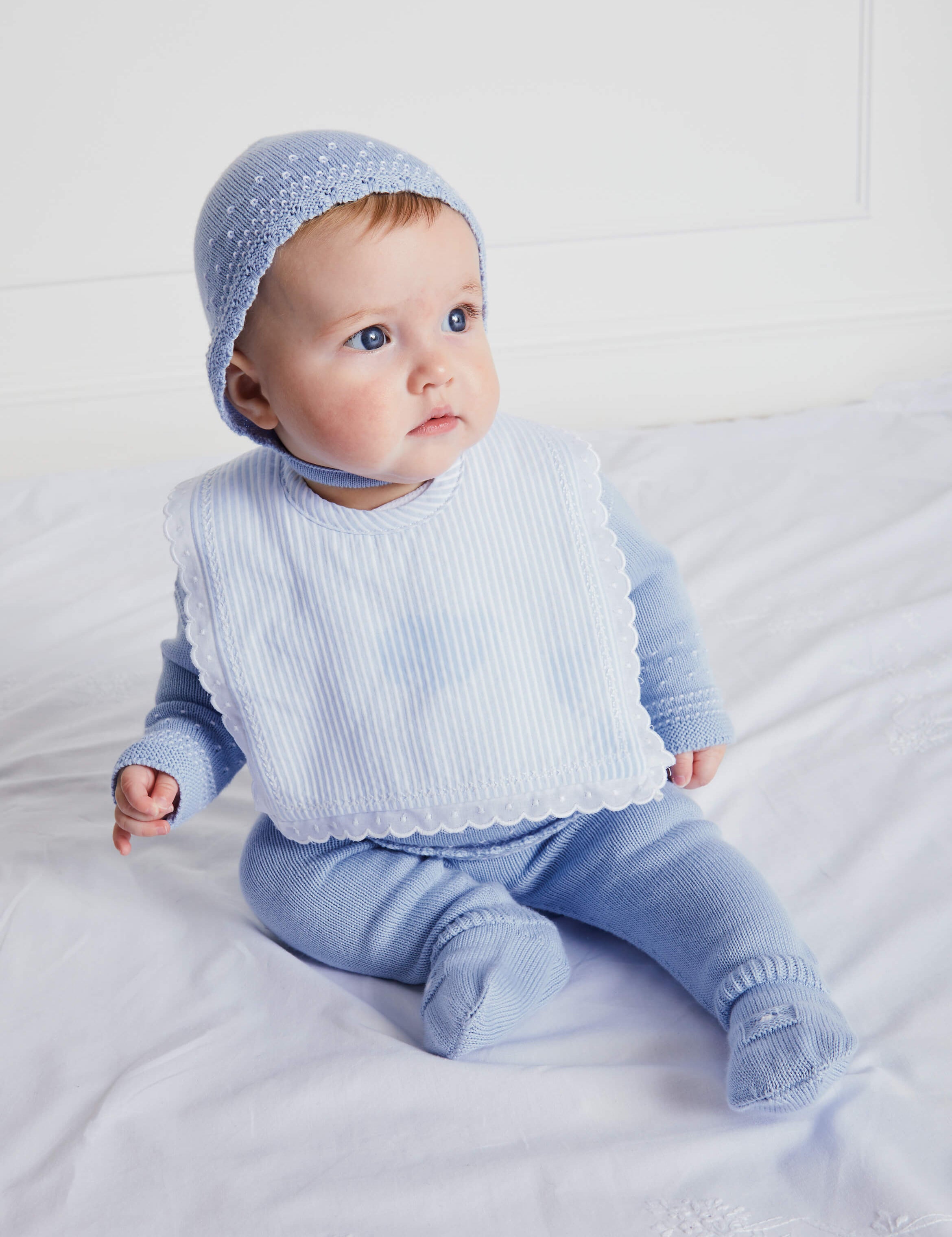 Blue Striped Cotton Bib Accessories from Pepa London