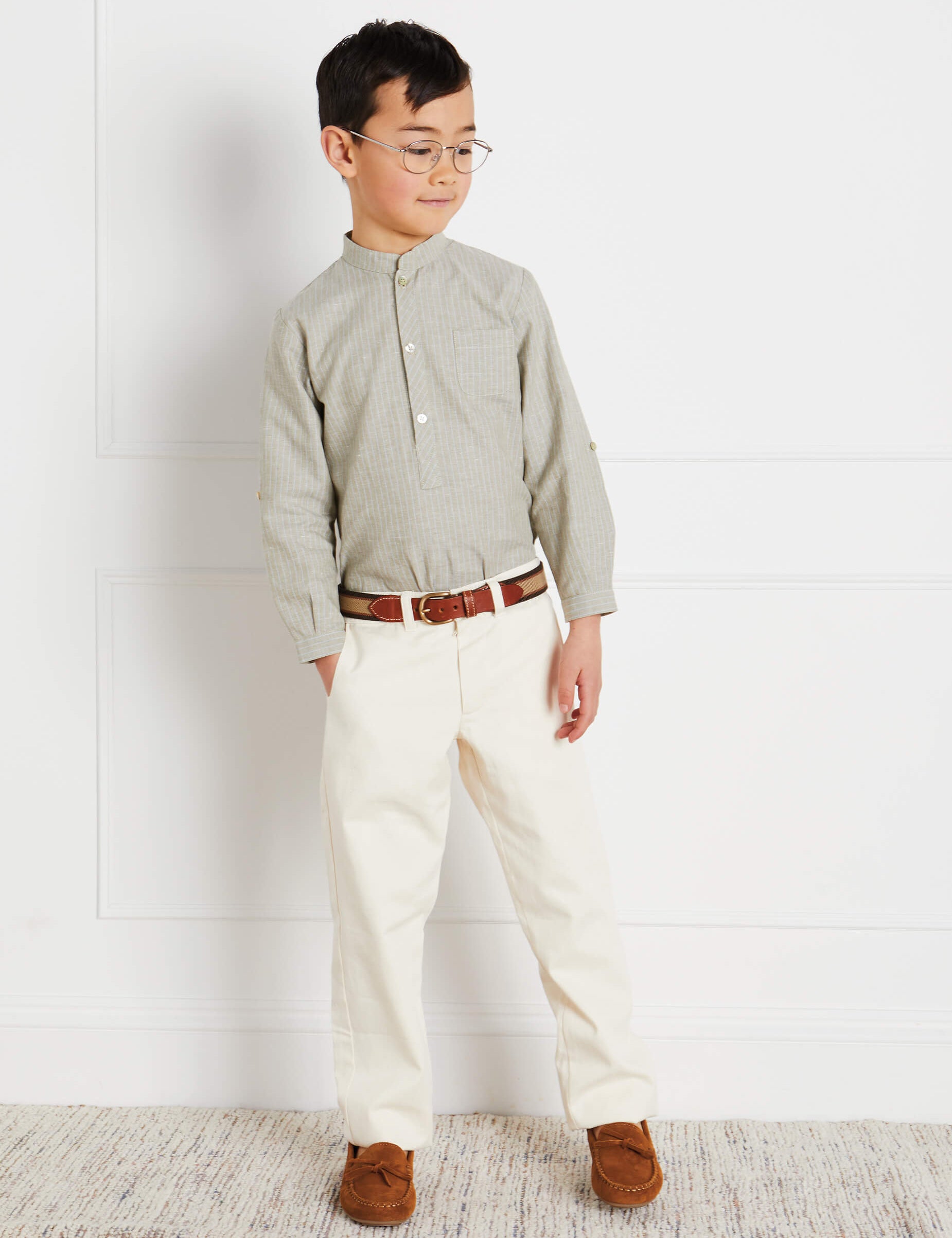 Pocket Detail Chino Trousers in Beige (4-10yrs) Trousers from Pepa London