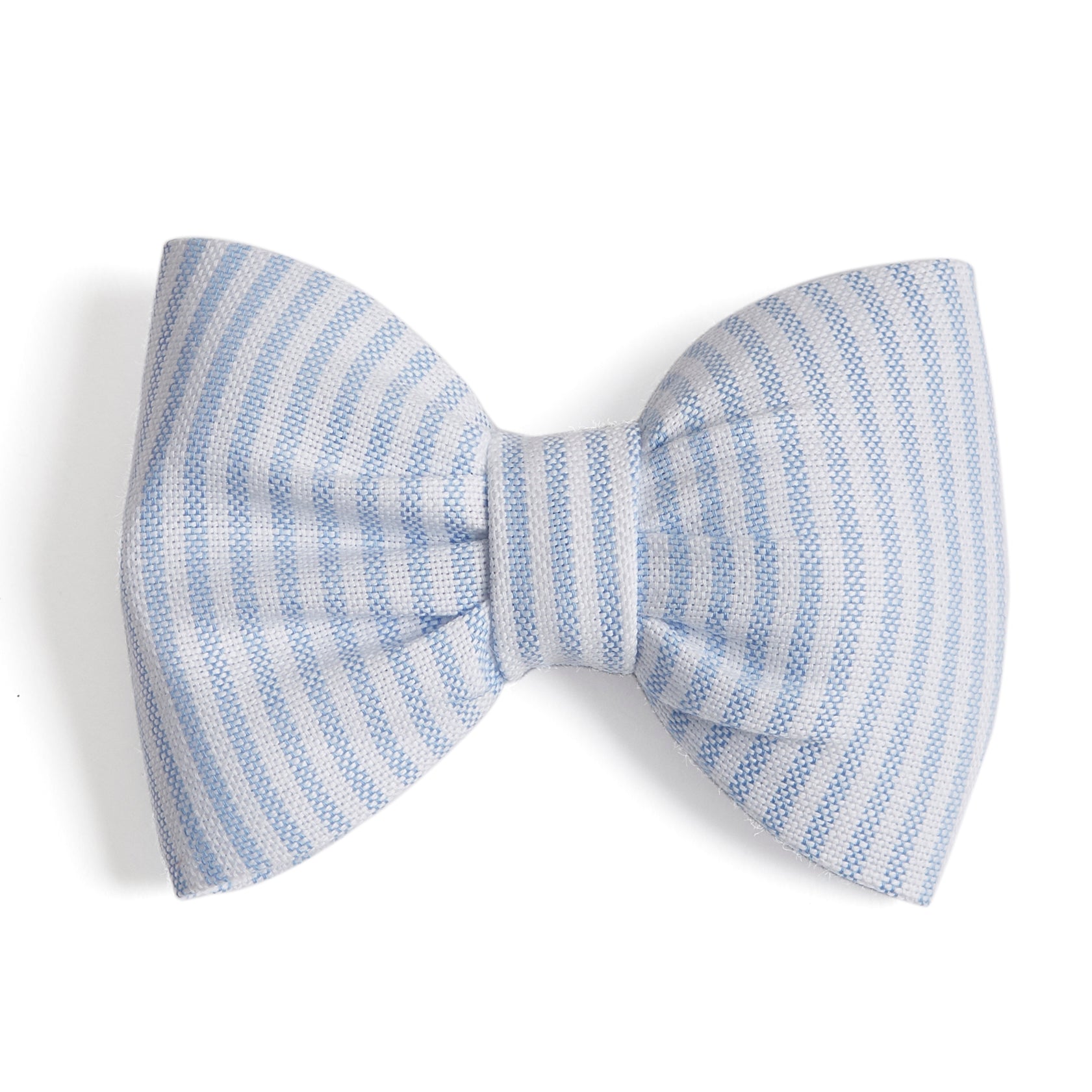 Big Bow Clip in Light Blue Oxford Stripes Hair Accessories from Pepa London