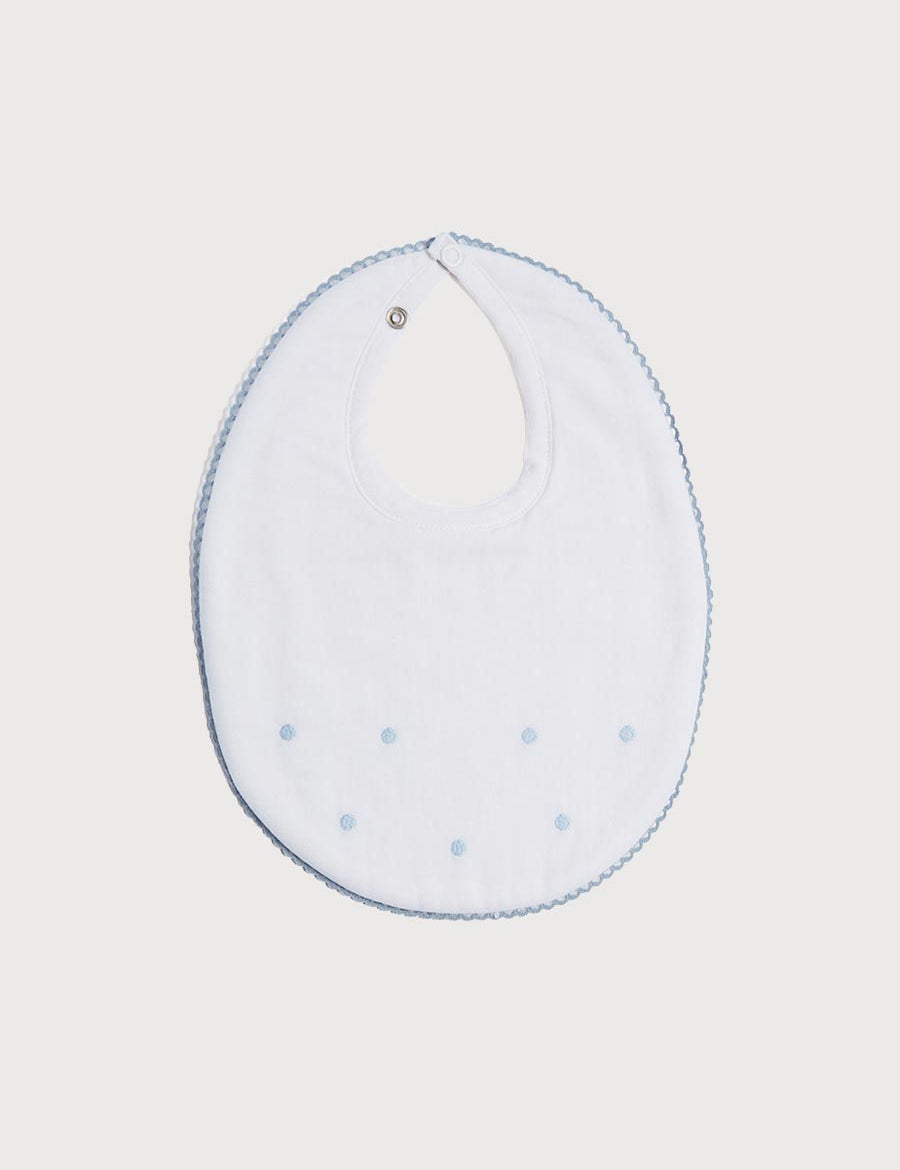 Blue Dotted Cotton Bib Accessories from Pepa London