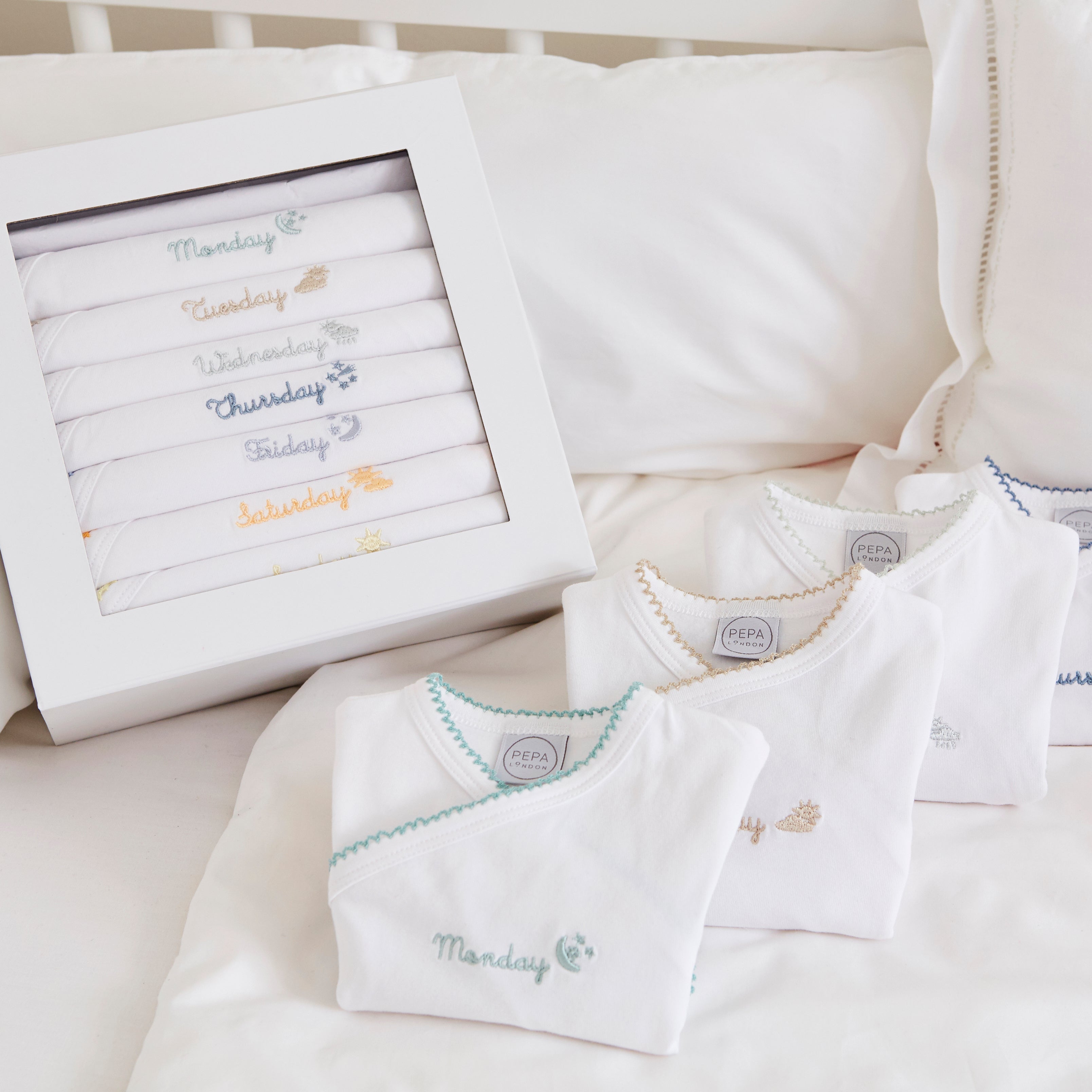 Seven Days a Week Bodysuit Set (0-12mths) Gift Sets from Pepa London