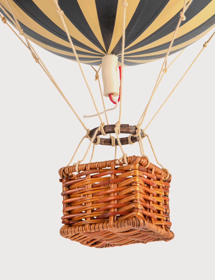 Striped Medium Hot Air Balloon in Black Toys from Pepa London