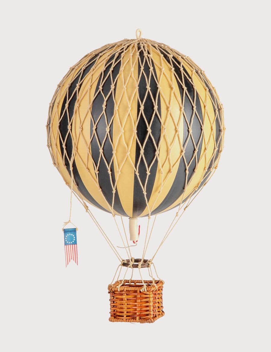 Striped Medium Hot Air Balloon in Black Toys from Pepa London