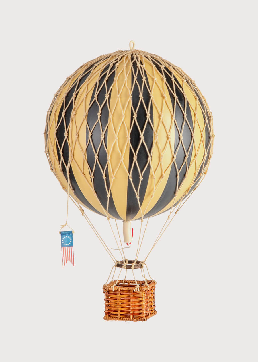 Striped Medium Hot Air Balloon in Black Toys from Pepa London