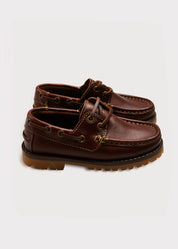 Leather Boat Shoes in Tan (26-35EU) Shoes from Pepa London